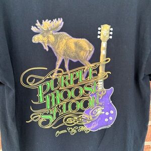 Purple Moose Saloon Graphic Tee - Black with Purple & Gold